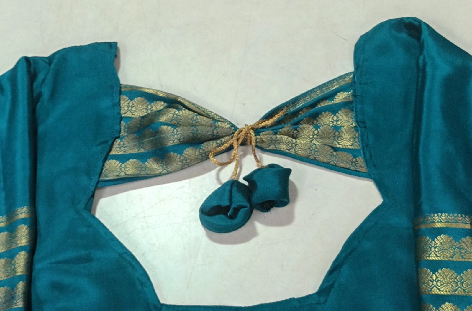 Bow Knot V-Cut Back Blouse